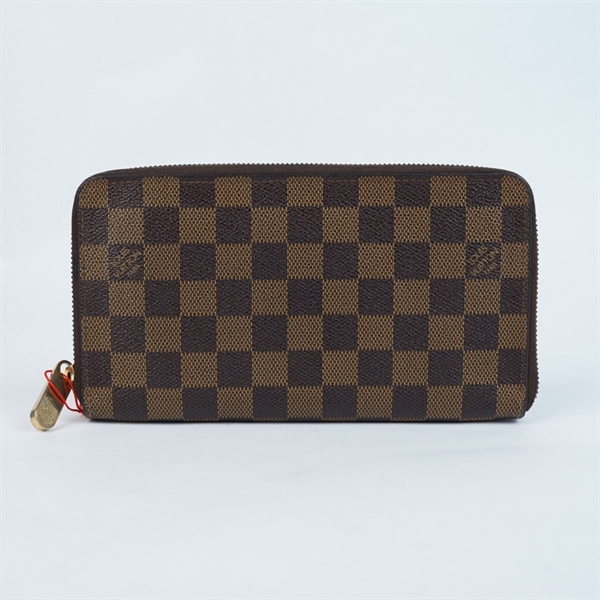 Ví LV zip ô vuông nâu (VI0026) (LT) KG+