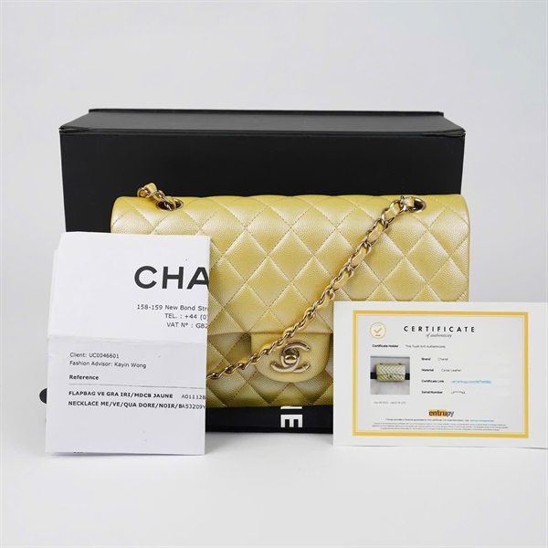 Túi Chanel Classic vàng chanh (LPUX5JNA) sz25 KG+