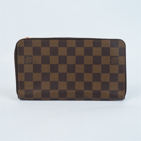 Ví LV zip ô vuông nâu (CA0127) (LT) KG+