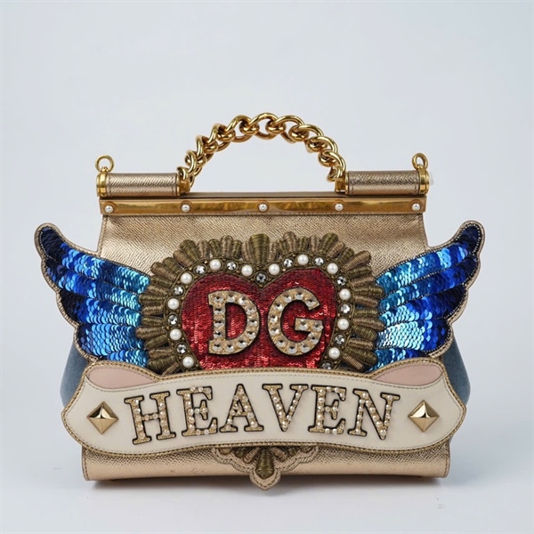 Túi D&G nude in hình cánh chim và chữ Heaven sz25 KG+