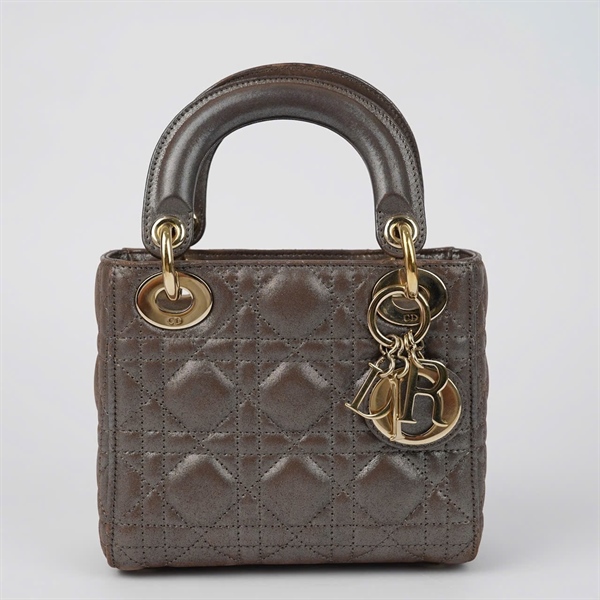 Túi Dior Lady xám ánh kim (15-BO-1115) szMini KG+