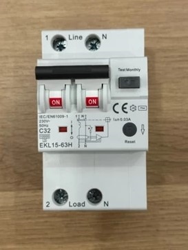 CB CHỐNG GIẬT RCBO 10KA 1P+N 32A 30mA ETEK