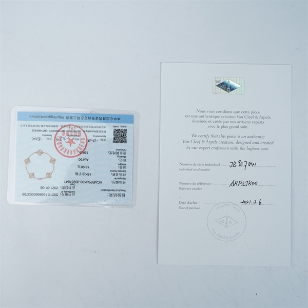 Vòng tay Van Cleef hoa vàng (5 hoa) (JB957841) (HC)+