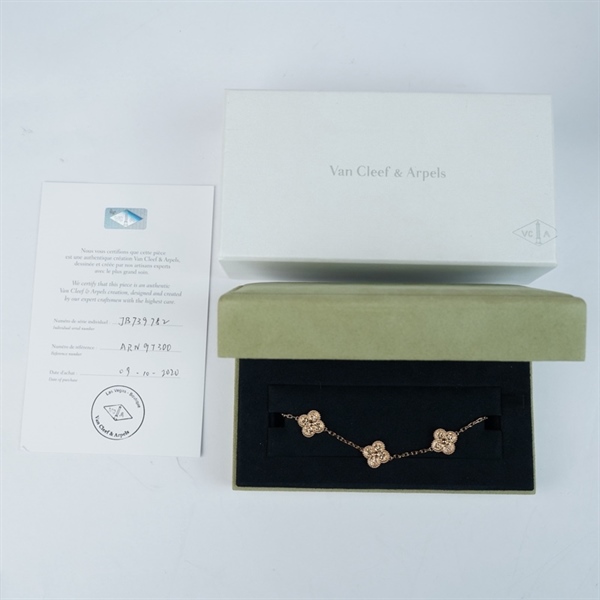 Vòng tay Van Cleef hoa vàng (5 hoa) (JB739782) (HC)+