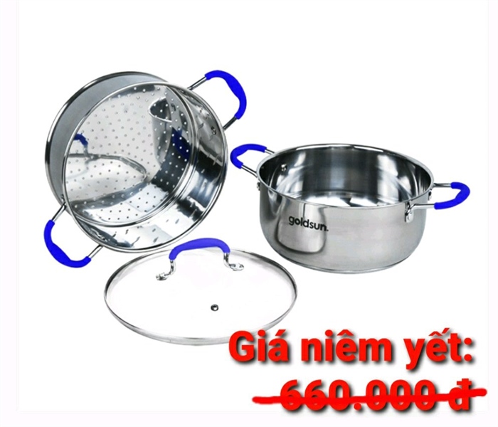 Bộ nồi xửng hấp inox goldsun GPS1500-S