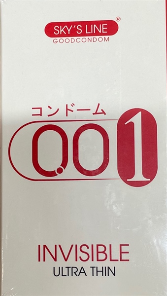 Bao cao su Sky's Line 001 Invisible Ultra Thin - Siêu mỏng (H* 6 cái) - An Phú