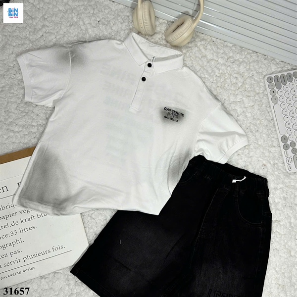 31657- Áo thun polo trắng