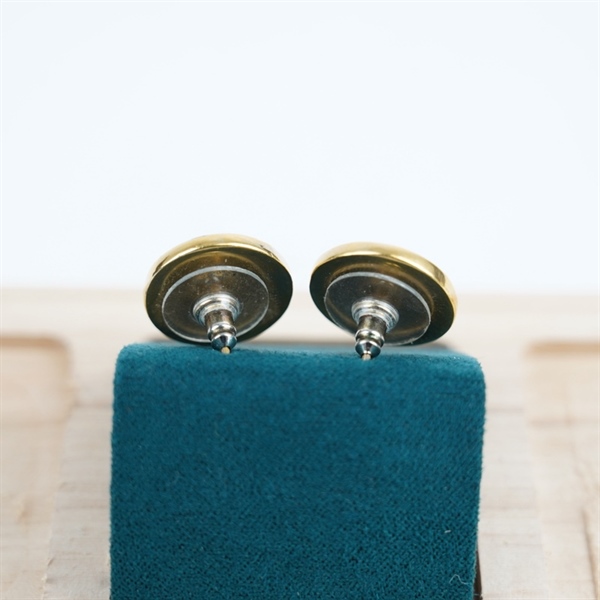 Bông tai Chanel tròn đính kim (PN) +