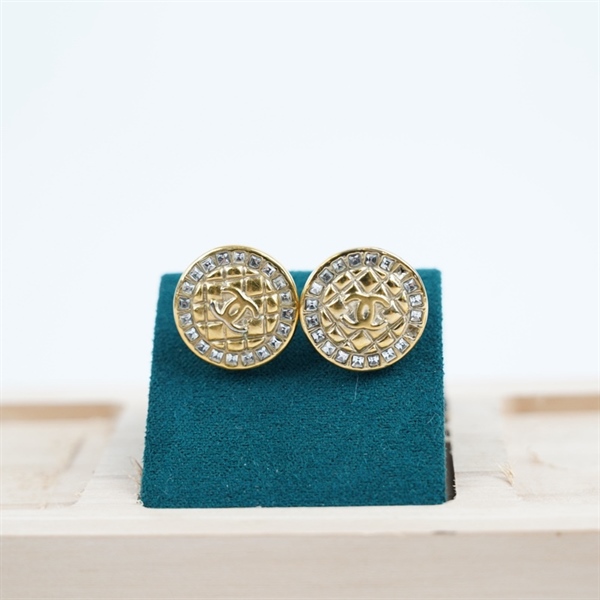 Bông tai Chanel tròn đính kim (PN) +