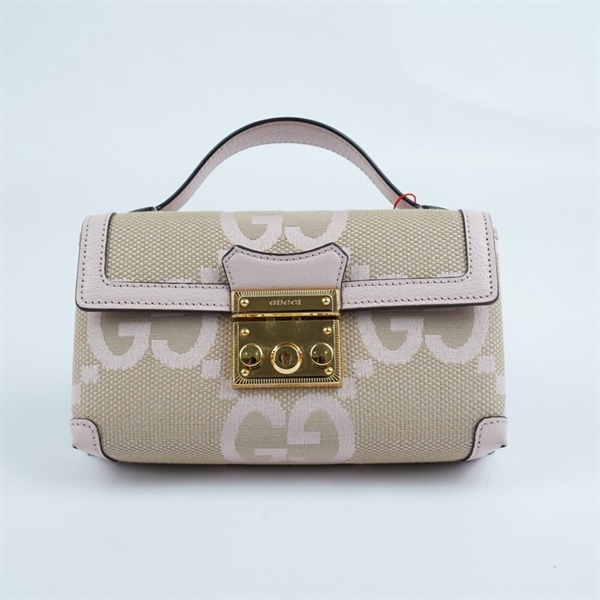 Túi GG Padlock nude viền hồng (652683-0416) sz18 (PN) +