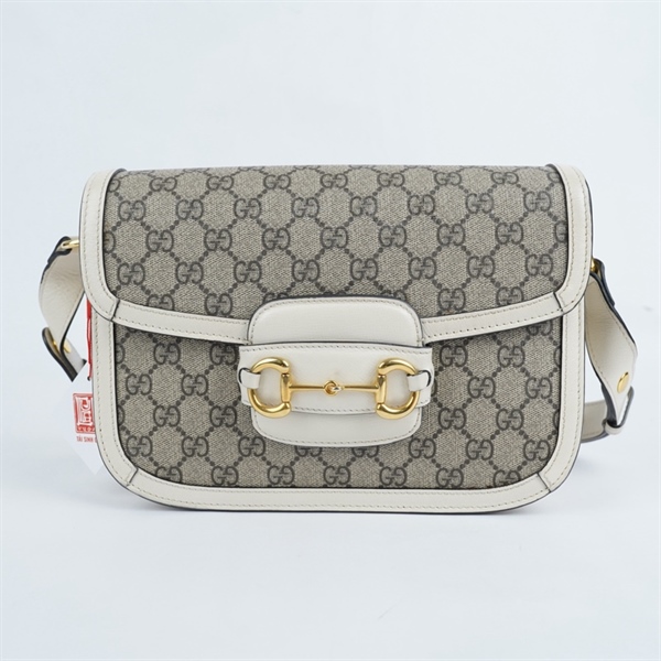 Túi GG 1955 xám viền trắng (602204-213317) sz25 (PN) +