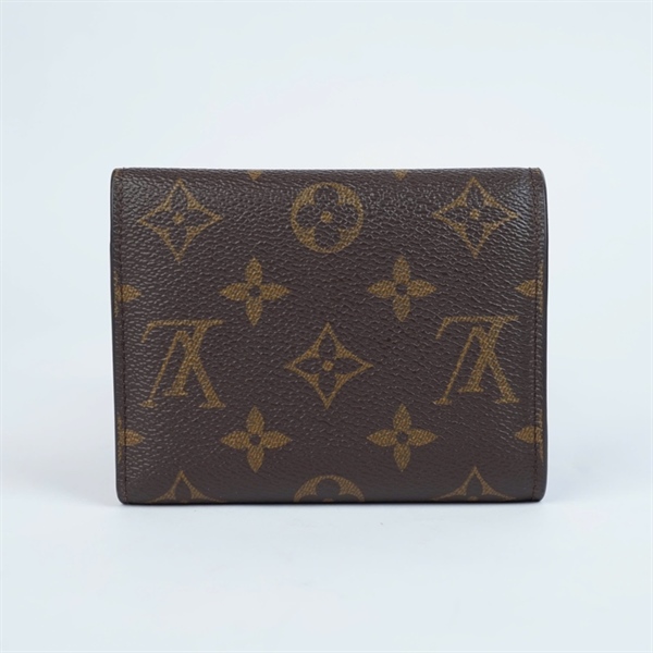 Ví LV hoa nâu gập 3 nút đỏ (MI4127) (LT) KG+