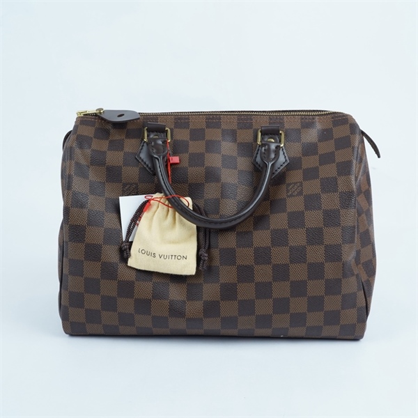 Túi LV Speedy ô vuông nâu kèm ô+ 2 chìa sz31 (PN) +