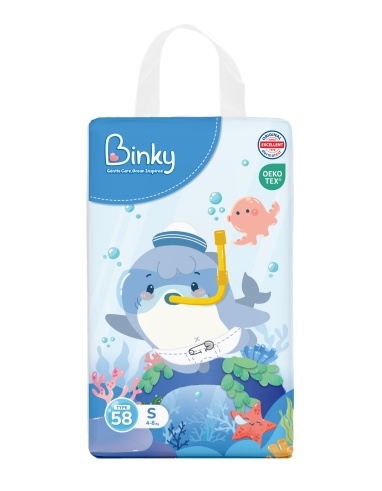 Bỉm Dán Binky Size S 58 Miếng