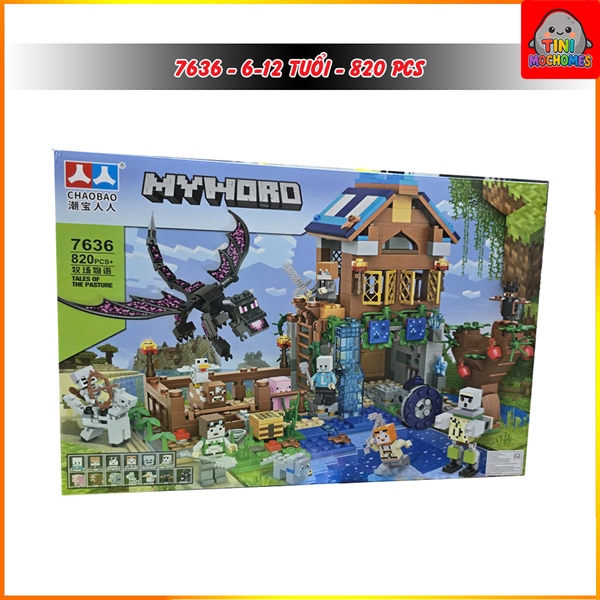 Đồ chơi lắp ráp minecraft rồng ender phá làng 7636