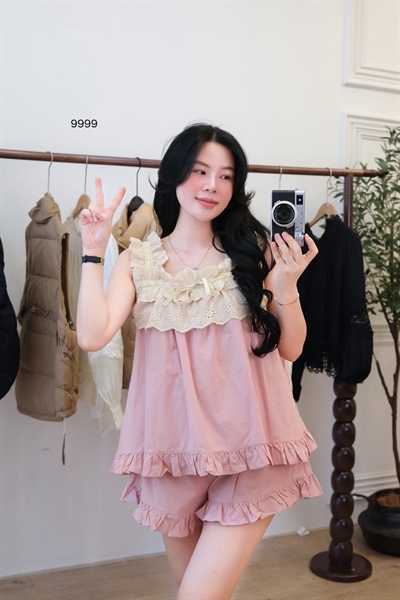 Set ngủ 2s bèo ngực quần cộc 9999