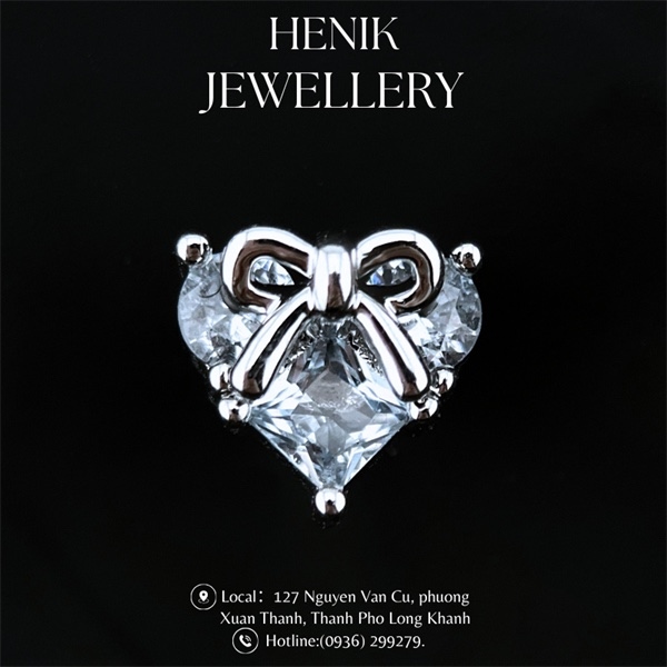 4.1 HEART GEM WITH BOW - STAINLESS STEEL