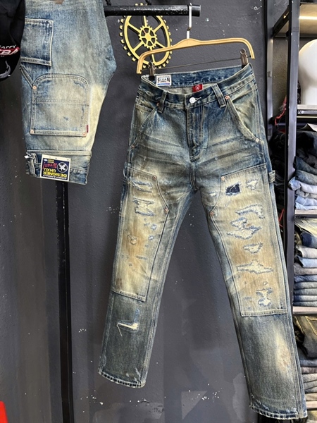 Jean Dài -UHX VIP-NX168 Double Knee was Retro dơ rách