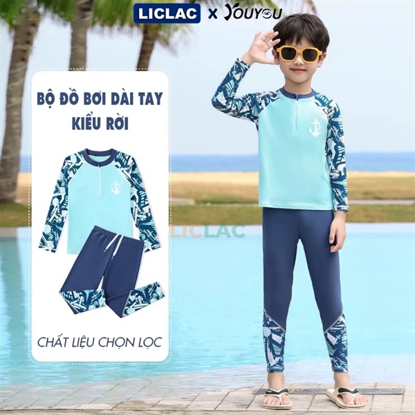 Bộ đồ bé trai dài tay 34089Y - màu biển xanh - Size 4XL