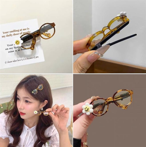 Kẹp tóc hình mắt kính
