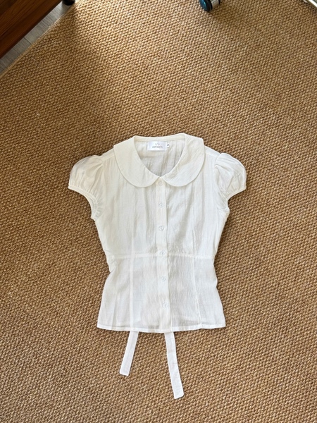 AREUM áo sơ mi cổ sen HANA TOP - TRẮNG - Size M