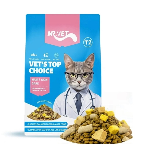 Hạt Mr.Vet All Stage mèo mọi lứa tuổi mix Topping T2 (chăm sóc da lông) 1kg