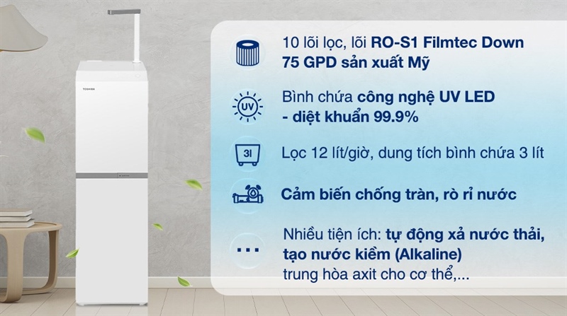 Máy lọc nước RO nóng nguội lạnh Toshiba TWP-W2396SVN(W)
