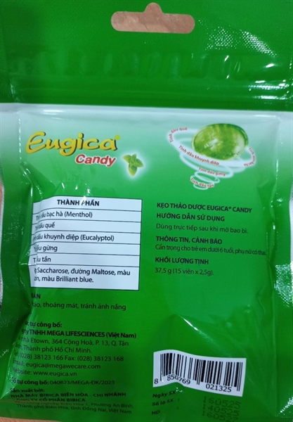 Kẹo ngậm thảo dược Eugica Candy (Túi 15 viên) - Bibica 2