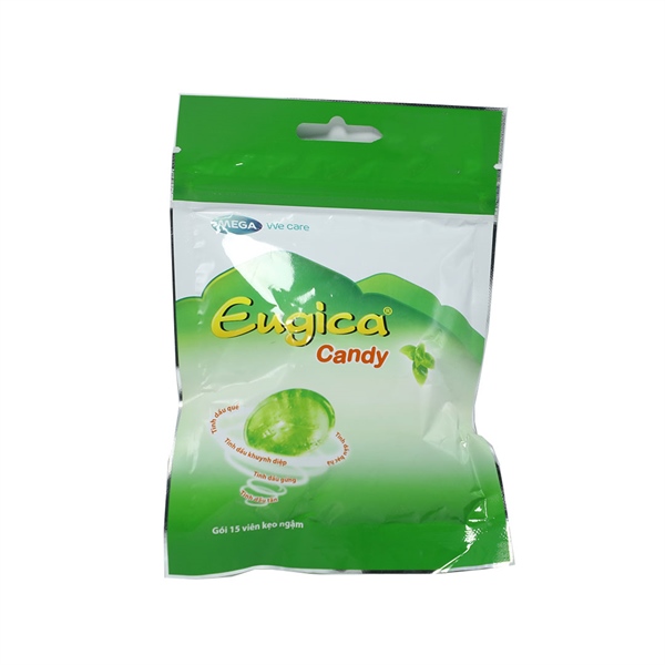Kẹo ngậm thảo dược Eugica Candy (Túi 15 viên) - Bibica