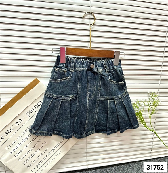 31752 - CHÂN VÁY JEAN XẾP LY