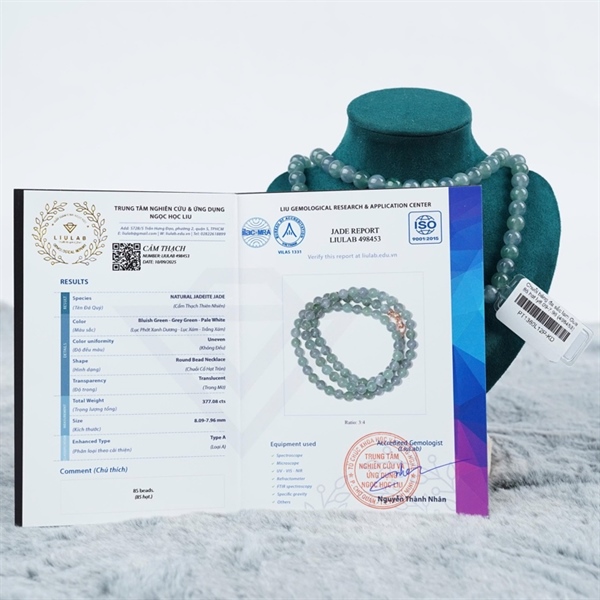 Chuỗi băng đa sắc lam Gua 85 hạt ly8.09-7.96 (498453) KG+