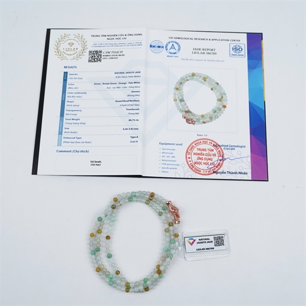 Chuỗi băng đa bảo đậm My 165 hạt ly4.26-3.92 (386789) KG+