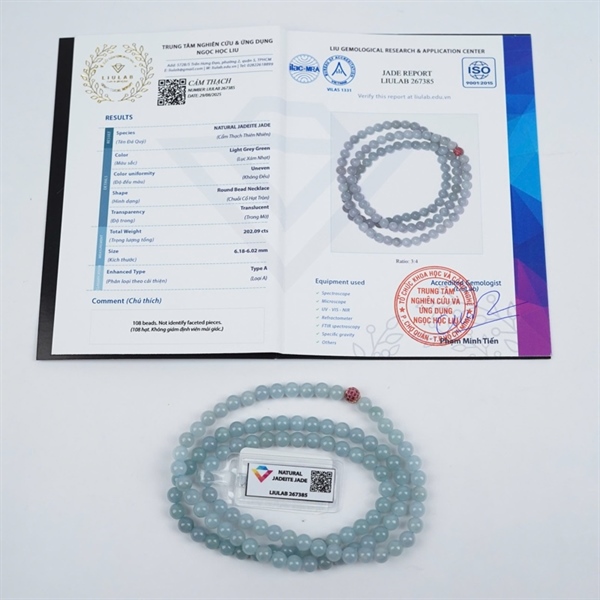 Chuỗi băng lam thiên ko My 108 hạt ly6.18-6.02 (267385) KG+