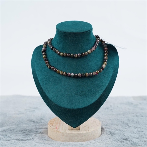 Chuỗi Tourmaline mắt mèo đa sắc 102 hạt ly5.98-5.48 (535237) KG+