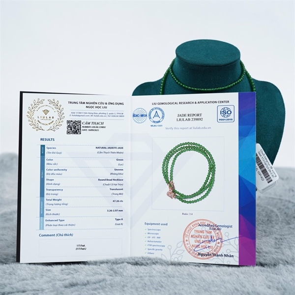 Chuỗi băng lục đế vương Gua 173 hạt ly3.26-2.97 (239892) KG+