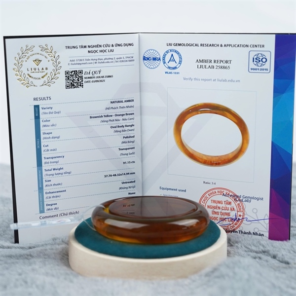 Bộ vòng bản hổ phách quý phi Gua sz57.7-48.32x14.94 (258865) KG+