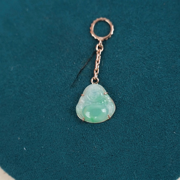 Charm mặt phật di lặc xanh ngọc +