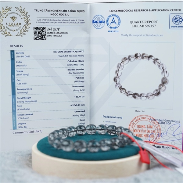Vòng lu thống tóc đen 20 hạt ly9.37-9.23 (597357) KG+