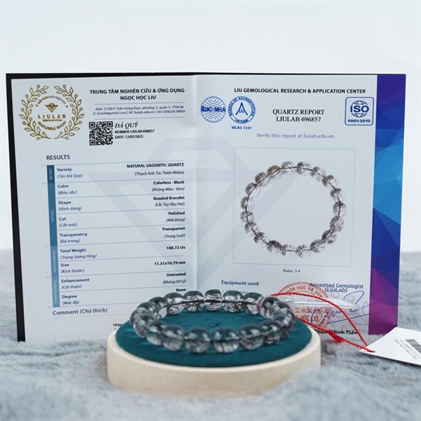 Vòng lu thống tóc đen 19 hạt ly11.31-10.79 (696857) KG+