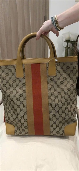 Túi GG Tote nâu (002-1093-3444) sz33 (PN)+