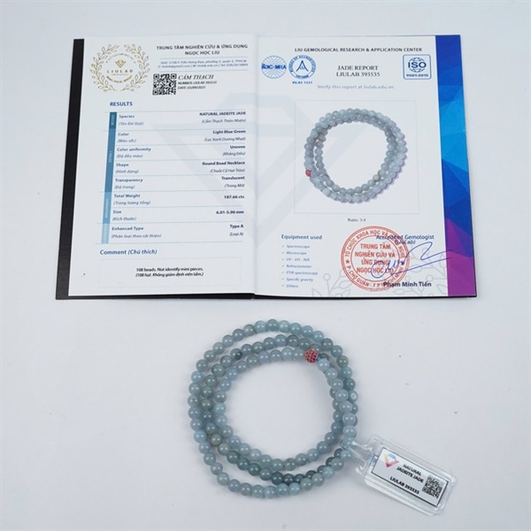 Chuỗi băng lam thiên ko My 108 hạt ly6-5.9 (393535) KG+