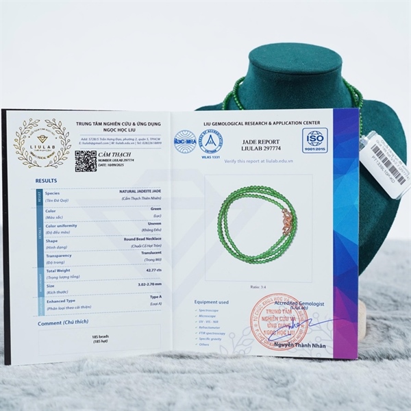 Chuỗi băng lục đế vương Gua 185 hạt ly3-2.7 (297774) KG+