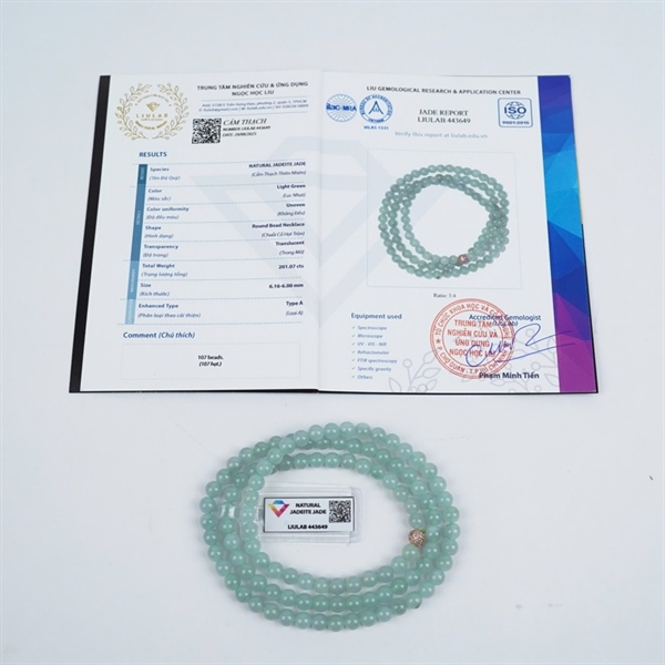 Chuỗi băng xanh nhạt My 107 hạt ly6.16-6 (443649) KG+