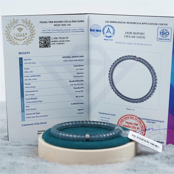 Vòng lu lam thiên ko Gua sz6.39-3.67 (524392) KG+