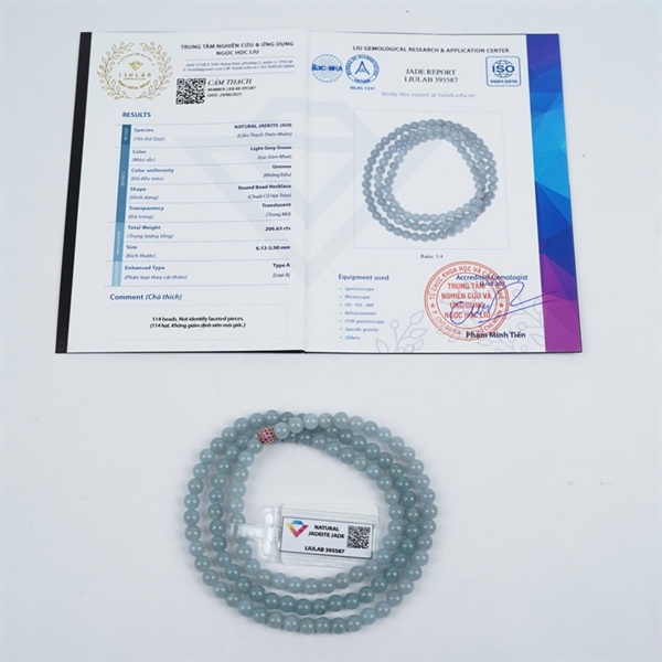 Chuỗi băng lam thiên ko My 114 hạt ly6.12-5.9 (395587) KG+