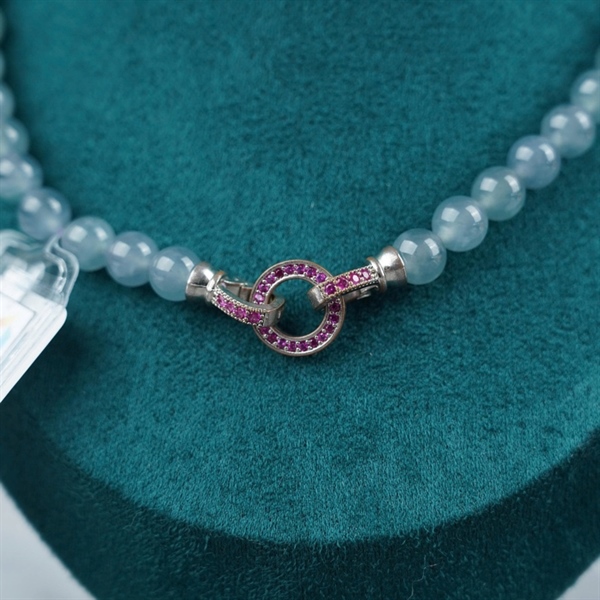 Chuỗi băng lam pha tím Gua 108 hạt ly6.95-6.6 (752699) KG+