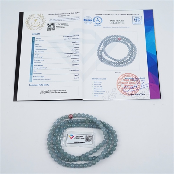 Chuỗi băng lam thiên ko My 108 hạt ly6-5.85 (644465) KG+