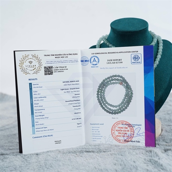 Chuỗi băng xanh nhạt My 106 hạt ly6.16-5.96 (427399) KG+