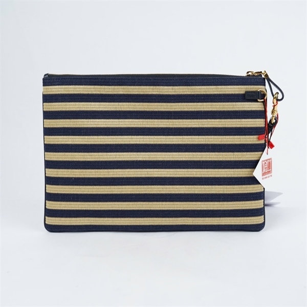 Túi Dior Clutch vàng sọc xanh đen (48-MA-0243) sz30 KG+