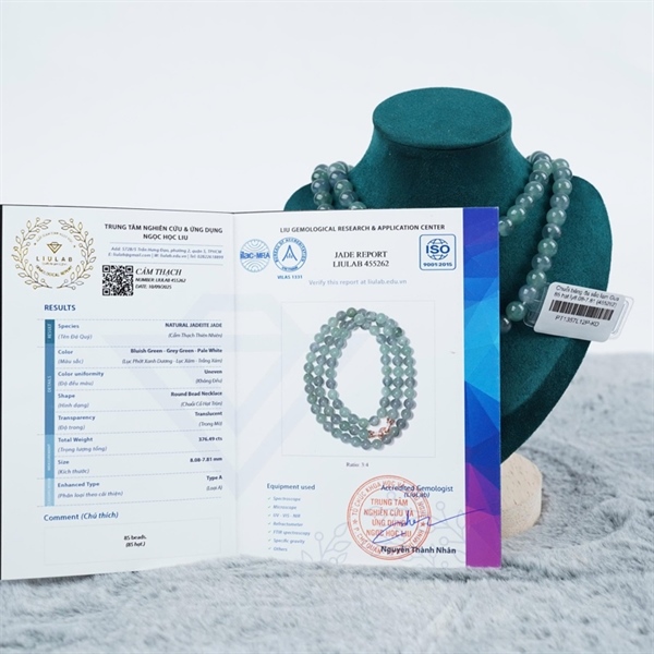 Chuỗi băng đa sắc lam Gua 85 hạt ly8.08-7.81 (455262) KG+